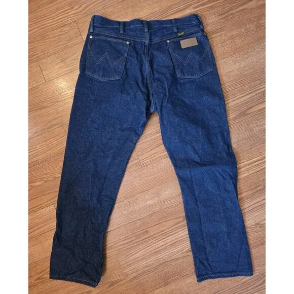 Wrangler Jeans Mens (38x30) 36x30 Dark Wash High Rise Cowboy Cut Rodeo Western - Picture 8 of 10